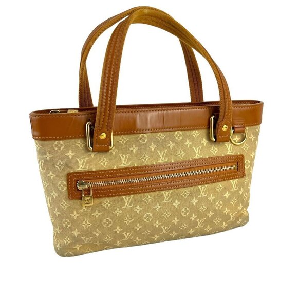 LOUIS VUITTON Monogram LV Mini Lucille PM Bag Beige Camel Brown 2004 Authentic - Picture 17 of 17